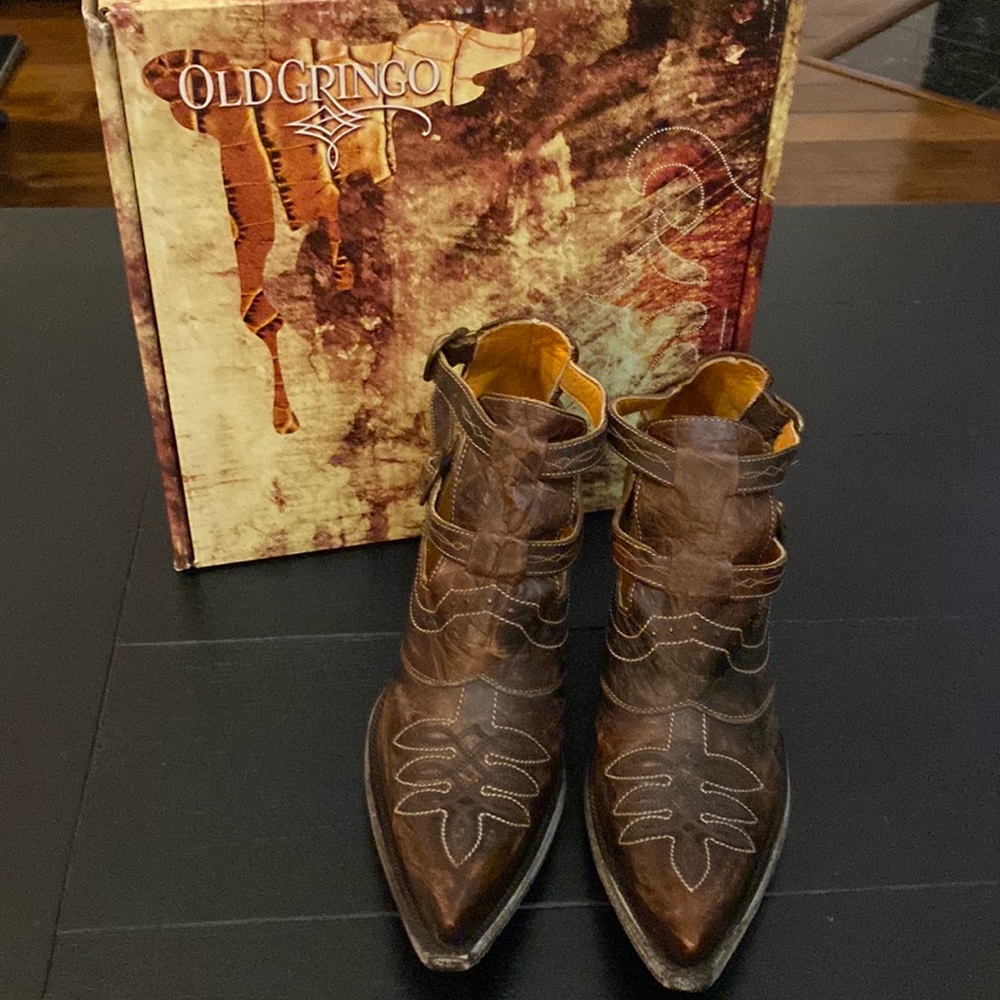 NWT. Old Gringo Joy Brass Western Booties. Womens 8. Milano Heel